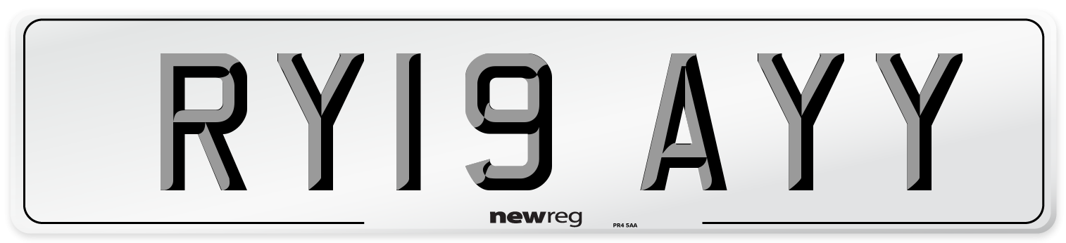 RY19 AYY Number Plate from New Reg